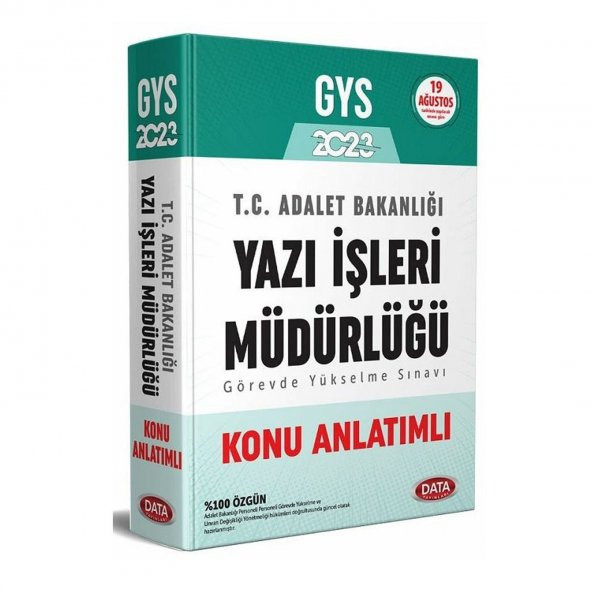 Data 2023 GYS Adalet Bakanlığı Yazı İşleri Müdürlüğü Konu Anlatımlı Görevde Yükselme Data Yayınları