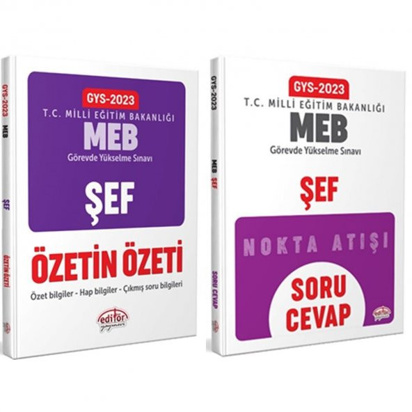 Editör Yayınevi 2023 MEB GYS Şef Soru Cevap ve Özetin Özeti 2 Kitap - 2