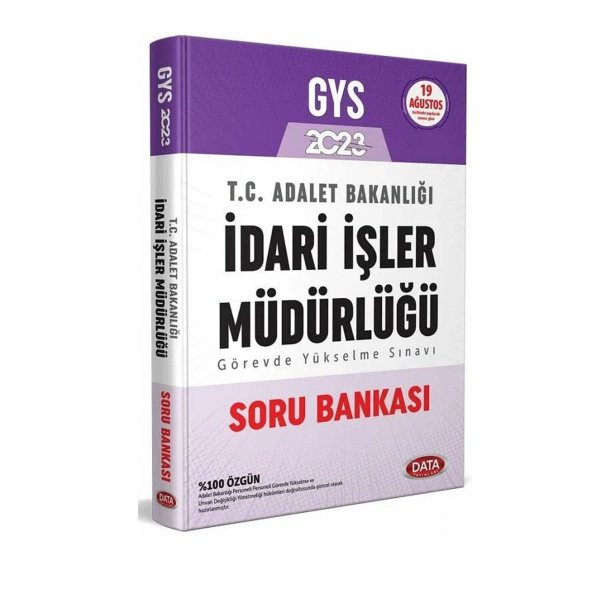 Data 2023 GYS Adalet Bakanlığı İdari İşler Müdürlüğü Soru Bankası Görevde Yükselme Data Yayınları