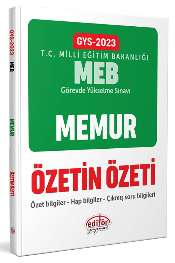 2023 Milli Eğitim Bakanlığı GYS Memur Özetin Özeti Editör Yayınevi