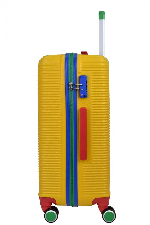 United Colors Of Benetton Lüx Abs Orta Boy Valiz Sarı BNT500 - Resim 3
