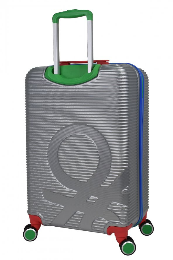 United Colors Of Benetton Lüx Abs Orta Boy Valiz Gri BNT500 - Resim 4