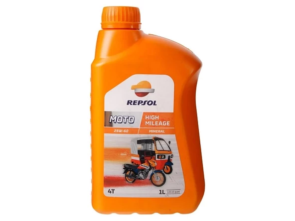 Repsol Moto High Mileage 4T 25W60 Motor Yağı 1 Litre