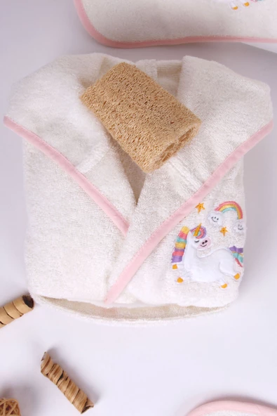 Unicorn Nakışlı Yenidoğan Bebek Hastane Çıkış Seti 8 Parça - Resim 2