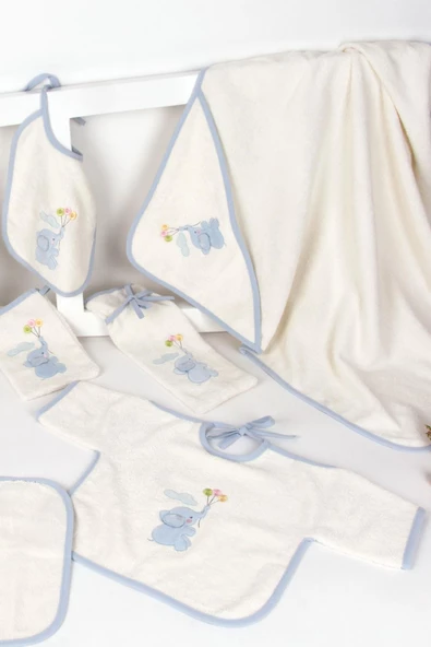 Unicorn Nakışlı Yenidoğan Bebek Hastane Çıkış Seti 8 Parça - Resim 6