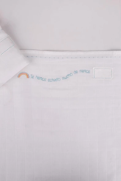 %100 Pamuk 55x55 İsim Etiketli Bebek Müslin Bez - Resim 5