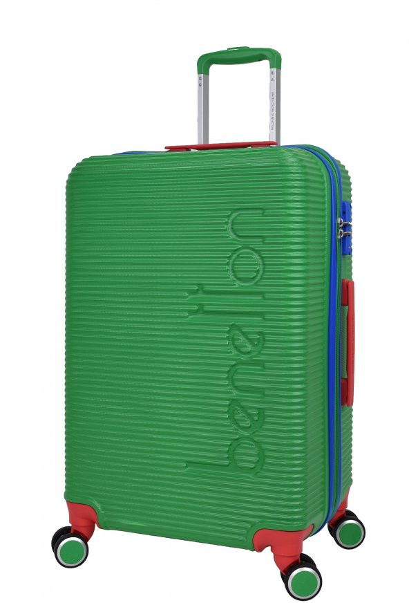 United Colors Of Benetton Lüx Abs 2li Valiz Seti Orta Boy - Kabin Boy Yeşil BNT500 - 6