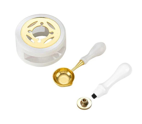 Davetiye Mum Mühürü Uygulama Seti Beyaz Renk 337 Bahar Dalı - Resim 4