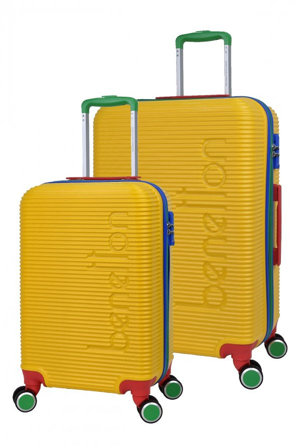 United Colors Of Benetton Lüx Abs 2li Valiz Seti Büyük Boy - Kabin Boy Sarı BNT500 ürün görseli