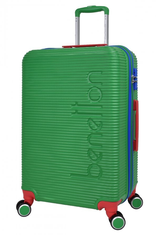 United Colors Of Benetton Lüx Abs 2li Valiz Seti Büyük Boy - Orta Boy Yeşil BNT500 - Resim 2