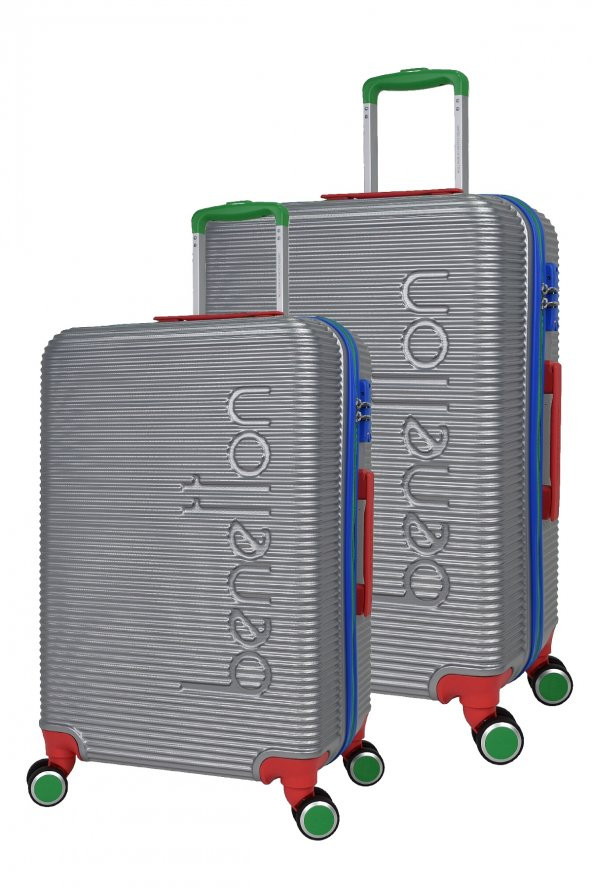 United Colors Of Benetton Lüx Abs 2li Valiz Seti Büyük Boy - Orta Boy Gri BNT500 ürün görseli