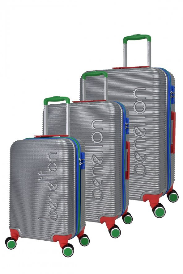 United Colors Of Benetton Lüx Abs 3lü Valiz Seti Gri BNT500 ürün görseli