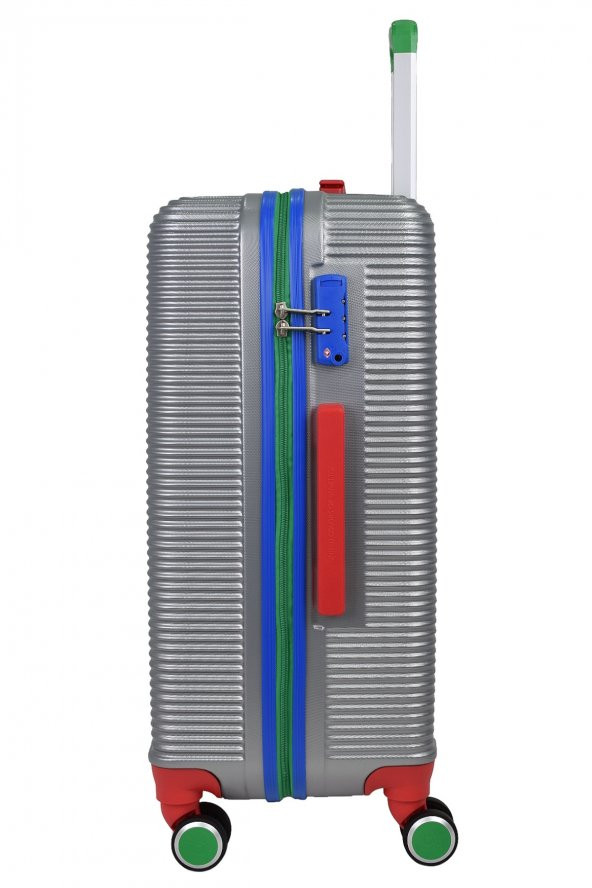 United Colors Of Benetton Lüx Abs 3lü Valiz Seti Gri BNT500 - Resim 6
