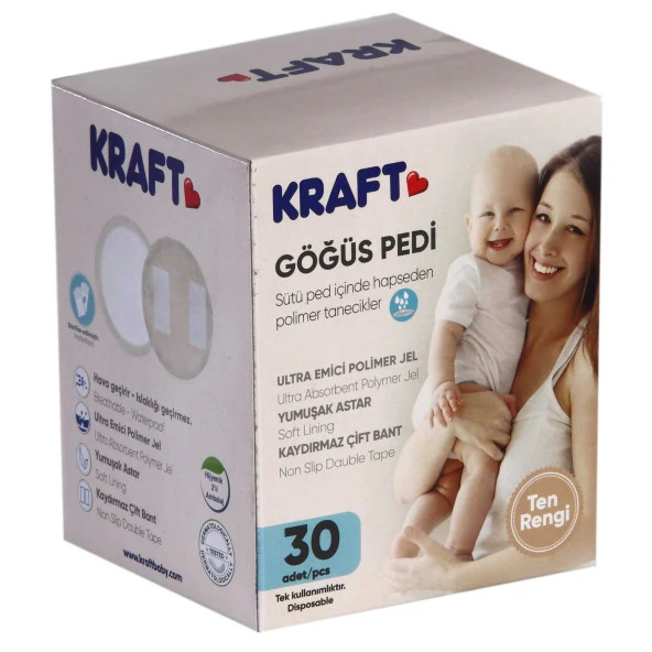 Kraft Yeni Göğüs Pedi Ten Rengi 30lu