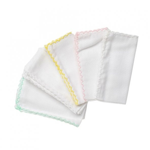 Andywawa AC23781 Basic 5li Bebe Ağız Mendili 25x25 Pink