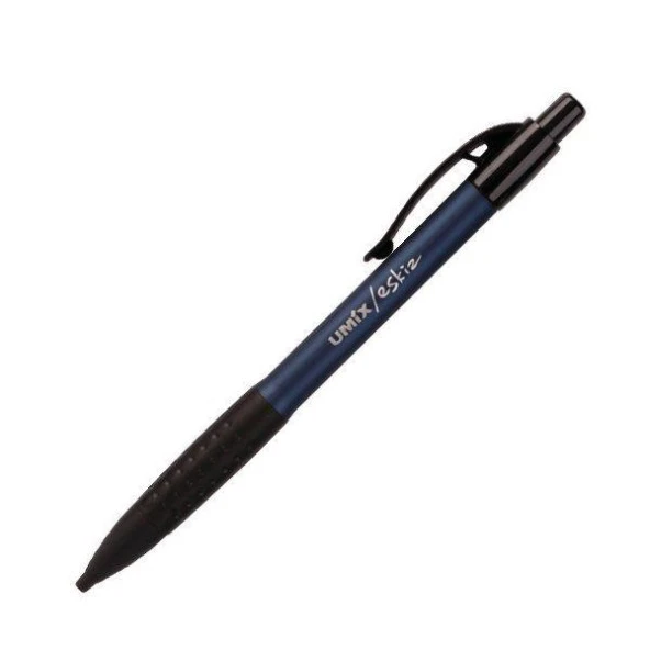 Umix Eskiz Sınav Kalemi Yuvarlak Gövde Yassı Uç 0.7 mm Mavi (12 Li Paket)