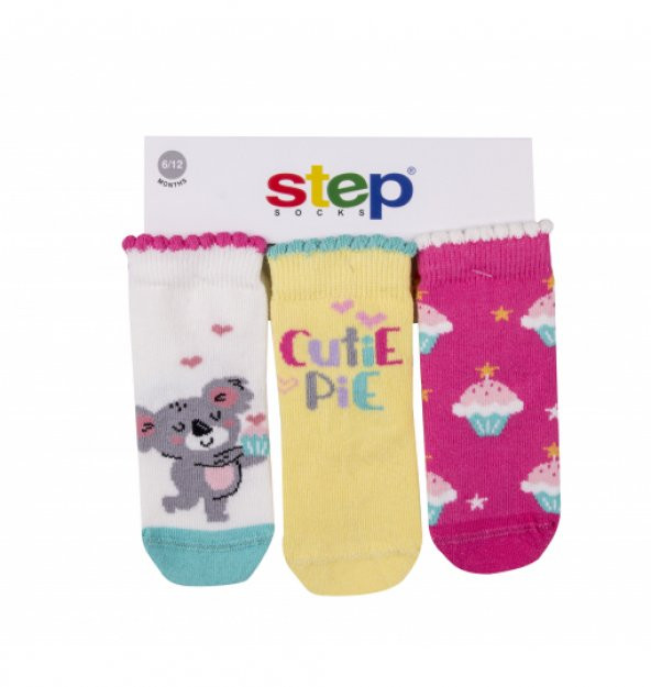 Step 3lü Cutie Pie Soket Çorap 10272 Karışık Renkli - 1