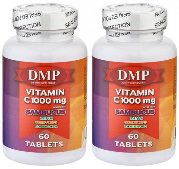 Dmp Vitamin C Vitamini 1000 Mg 2x60 Tablet Kara Mürver Ekinezya Çinko Kuşburnu Kordiseps