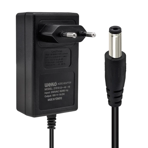 WEKO 18 VOLT - 1 AMPER 5.5*2.5 UÇLU YERLİ ÜRETİM PRİZ TİPİ ADAPTÖR - 3