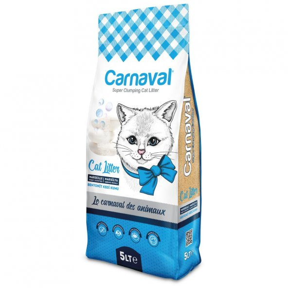 Carnaval Premium Bentonit Kedi Kumu 5 Lt Marsilya