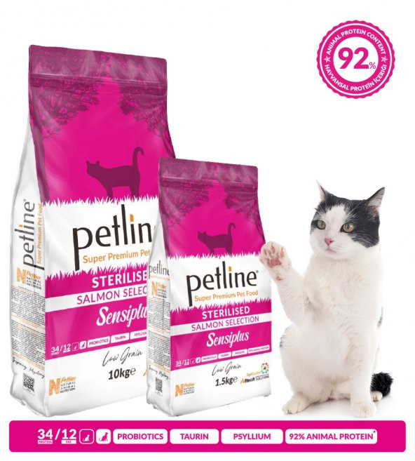 Petline S. P. Yetişkin Kedi Maması Kısırlaştırılmış Somonlu 1.5 Kg  (Sensiplus) - 3