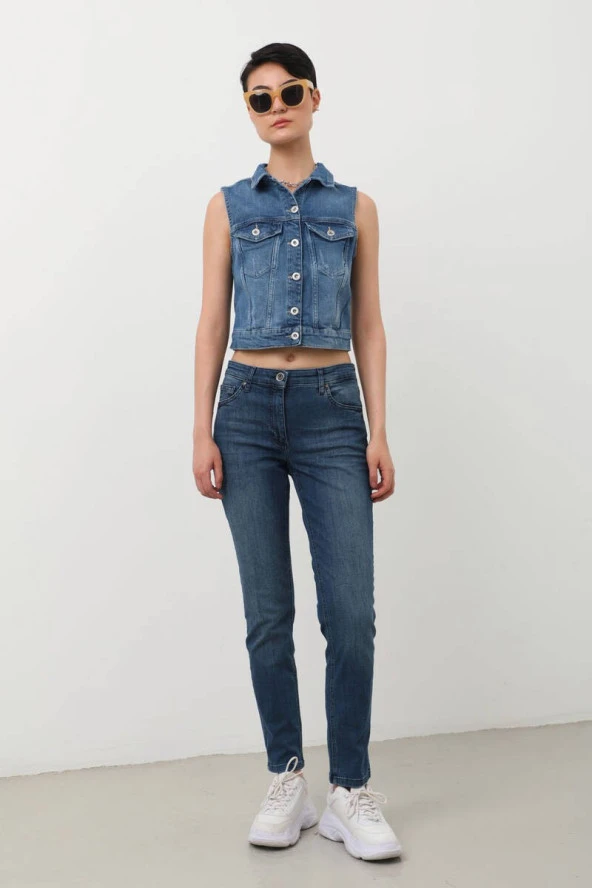 Banny Jeans Açık Mavi Kadın Yelek - Resim 2