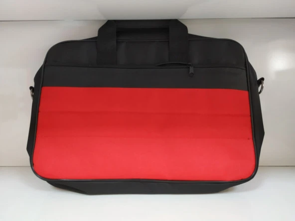 Güven Sistem 15.6" 3 Gözlü Kumaş Laptop Çantası kırmızı-siyah - Resim 2