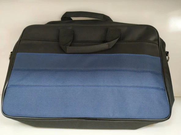 Güven Sistem 15.6" 3 Gözlü Kumaş Laptop Çantası mavi-siyah - Resim 4