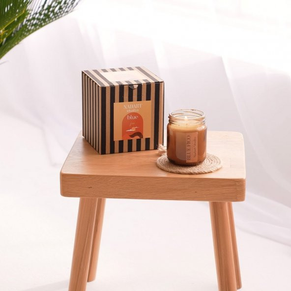 Cam Kavanoz 200cc - 100 Organik Soya Wax – Blue Fico - El Yapımı