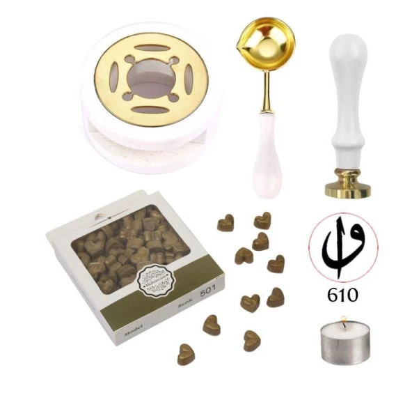 Davetiye Mum Mühürü Uygulama Seti Beyaz Renk 610 Elif Vav ürün görseli