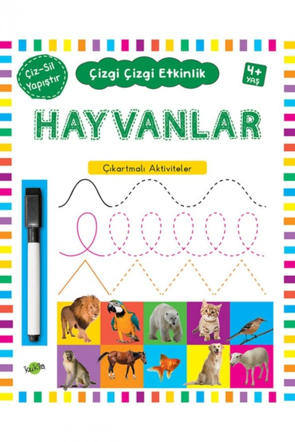 Hayvanlar (4 Yaş+) / Çıkartmalı Çizgi Çizgi Etkinlik