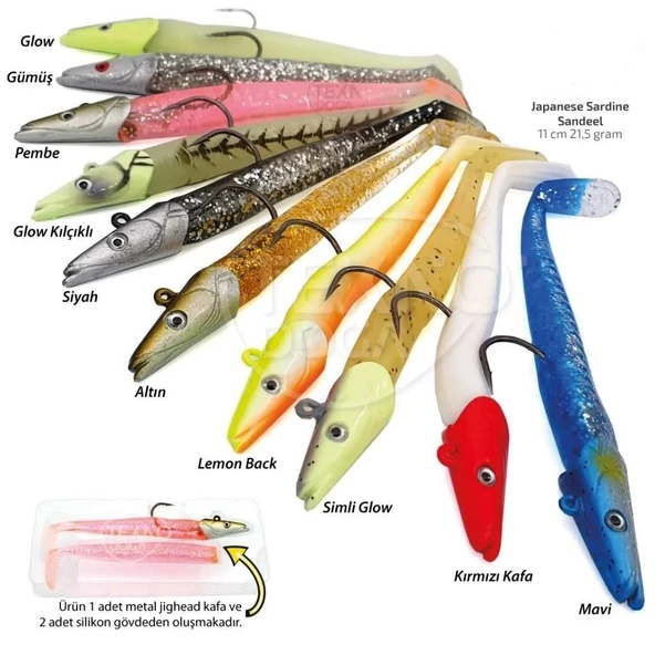 Japanese Levrek Sasi Sardine Sandeel Silikon Yem 21,5g 11cm - 2