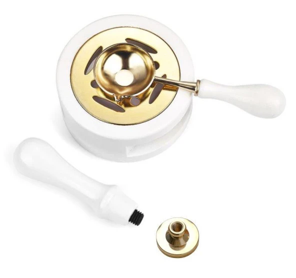 Davetiye Mum Mühürü Uygulama Seti Beyaz Renk 943 Çifte Kalp - Resim 3