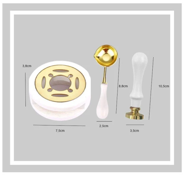 Davetiye Mum Mühürü Uygulama Seti Beyaz Renk 1004 Ay Kedi - Resim 2