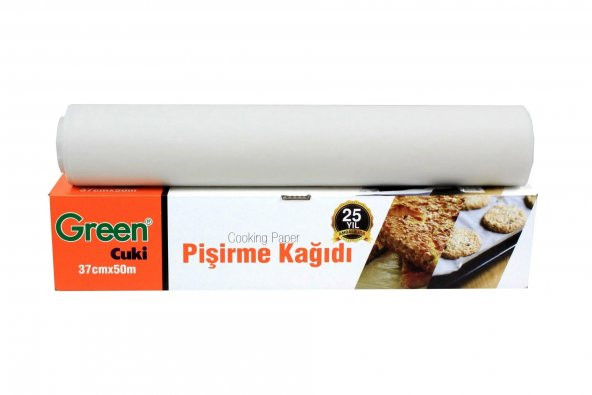 Green Cuki Yağlı Fırın Tepsi Pişirme Kızartma Kağıdı - 37 Cm. x 50 Metre - 10 Kutu - 4