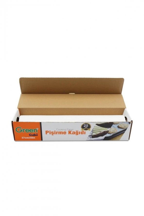 Green Cuki Yağlı Fırın Tepsi Pişirme Kızartma Kağıdı - 37 Cm. x 50 Metre - 10 Kutu - 5