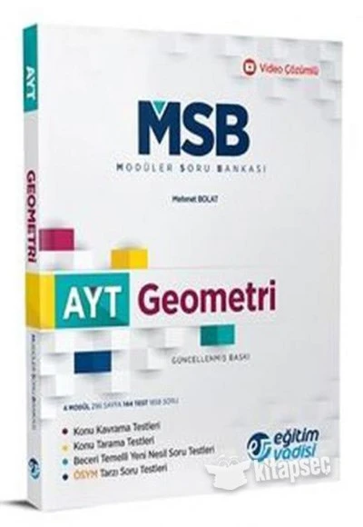 AYT Geometri Güncel MSB Modüler Soru Bankası Eğitim Vadisi