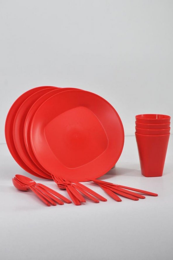 Papatya Piknik Seti 22 Parça Kırmızı - 6