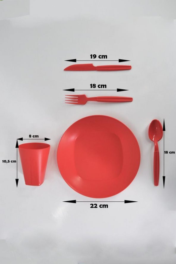 Papatya Piknik Seti 22 Parça Kırmızı - 7