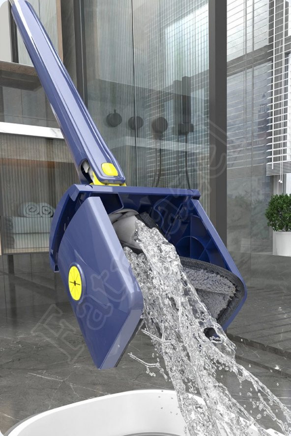 Yedek Bezli Kendinden Sıkmalı Paspas Mop Temizlik Seti Ev bakım ve Temizlik Duvar Yer Silme Paspas - Resim 5