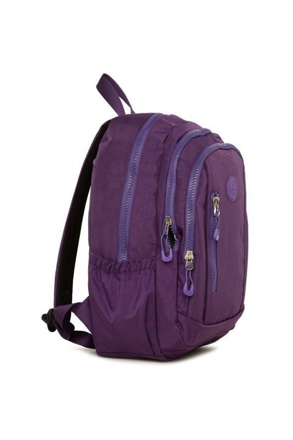 Bagmori Mor Çok Fermuarlı Çok Cepli Büyük Sırt Çantası - Resim 2
