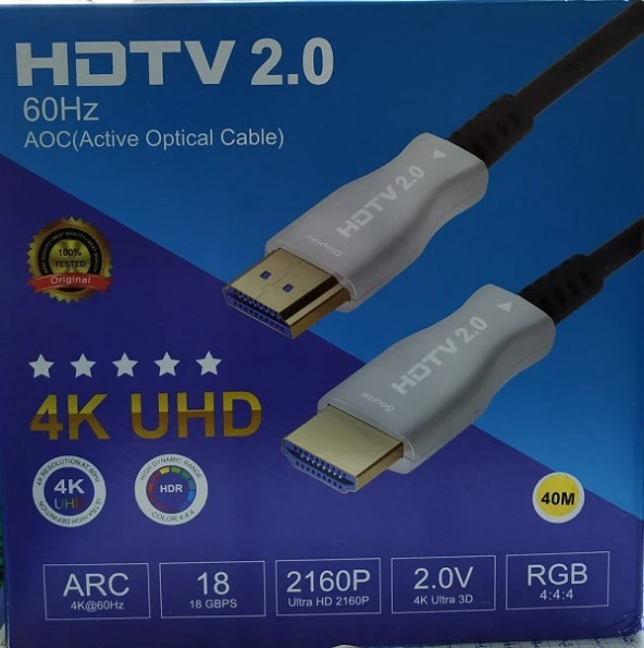 HDTV 2.0 60Hz AOC (Active Optical Cable) 4K UHD HDMI KABLO 40 METRE