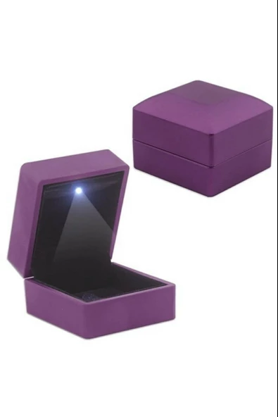 Işıklı Sert Kapaklı Pırlanta Tektaş Yüzük Evlilik Teklifi Özel Kutusu - 5