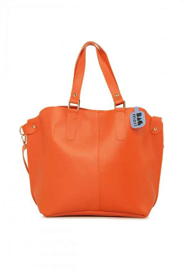 Bagmori Kiremit Üç Bölmeli Çıtçıt Detaylı Çanta ürün görseli 1