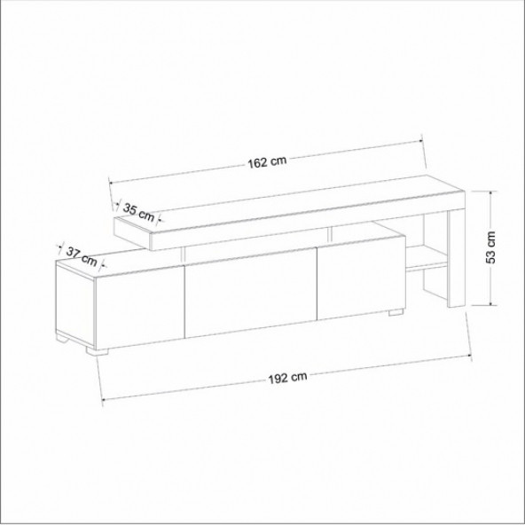 BMdekor TV Sehpası Buğra Ceviz LED Işıklı 192 cm - 4