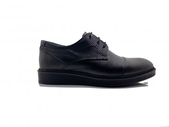 Berenni M070 Siyah Hakiki Deri Erkek Klasik Ayakkabı