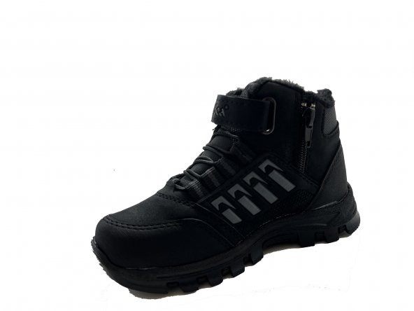 BlackSea  Siyah Filet Fermuarlı Çocuk Bot - 3