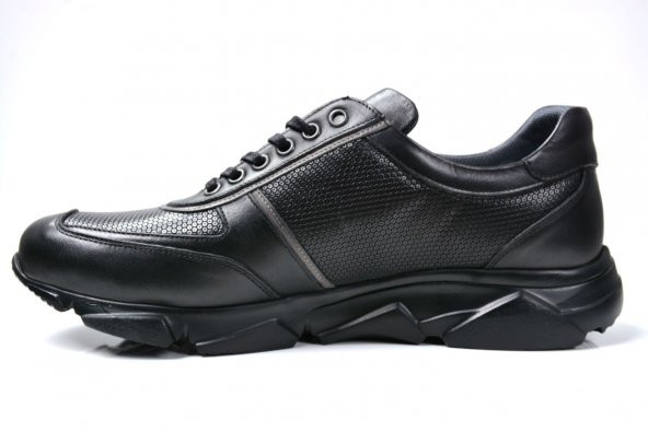 White World 1806 Hakiki Deri Siyah Sneaker Erkek Ayakkabı - 3