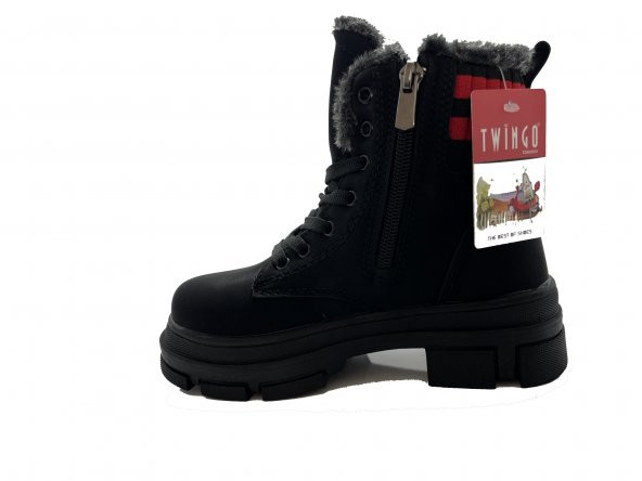 Twingo 7655 Siyah Fermuarlı Kız Çocuk Bot - 3