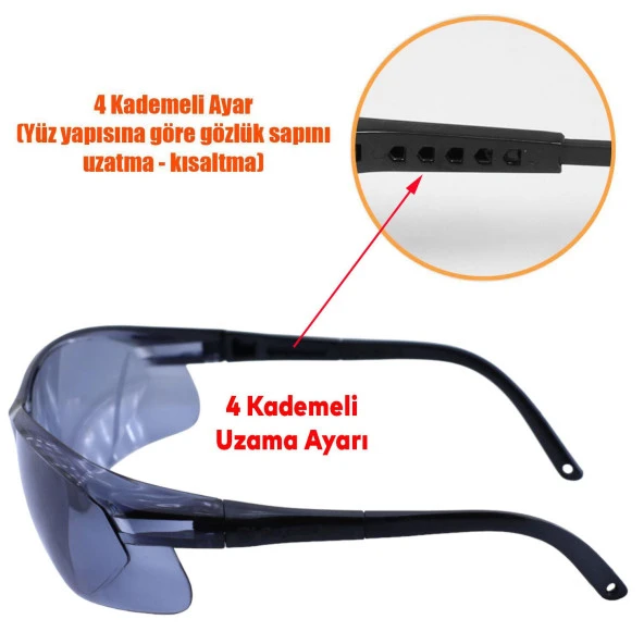 Bisiklet Gözlüğü UV Korumalı Ayarlanabilir Bisikletçi Gözlük Füme S900 - 4